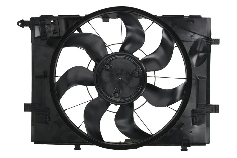 GMV radiator electroventilator Mercedes Clasa C (W205), 2013-, C160, C180, motor 1.6 T, benzina, cu AC, 600 W, 475, 4 pini, cu modul de control electronic,