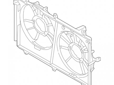 GMV radiator electroventilator Mitsubishi Outlander (Gg/Gf) 2012- , Motor 2,4 125kw / 3,0 V6 167kw Benzina, tip climatizare , dimensiune mm, Aftermarket