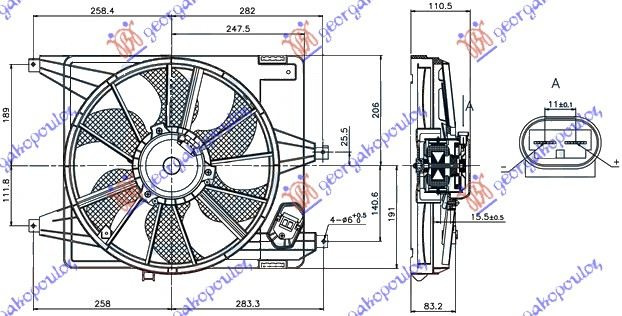 GMW-ventilator 14-16 [38cm] - DACIA LOGAN-MCV 05-0