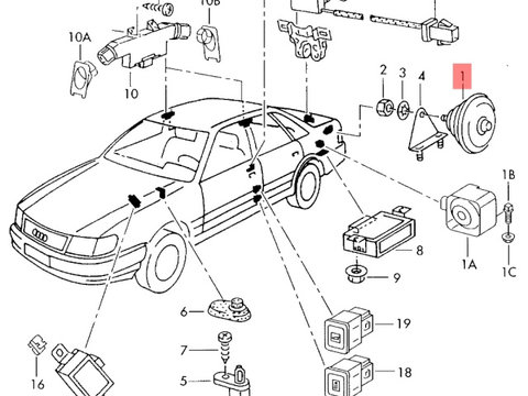 Goarna alarma Audi A4 8E 2002 2003 Avant / Sedan OEM 8L0951605