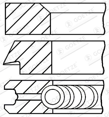 GOETZE ENGINE Set segmenti piston 08-109100-00 se potriveste la MERCEDES-BENZ SLK (R170) M 111.973 2295cc 193cp 142kW 1996 1997 1998 1999 2000 2001 2002 2003 2004