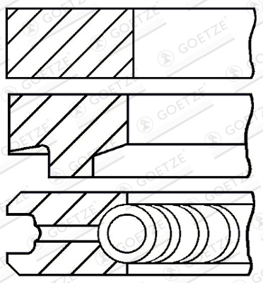 GOETZE ENGINE Set segmenti piston 08-146100-00 la ALFA ROMEO 147 (937_) 937 A6.000 1910cc 170cp 125kW 2002 2003 2004 2005 2006 2007 2008 2009 2010