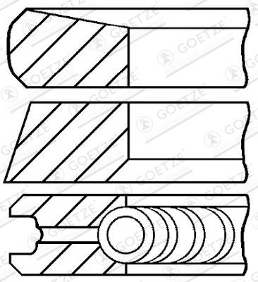 GOETZE ENGINE Set segmenti piston 08-422000-00 pentru RENAULT LATITUDE (L70_) M9R 824; M9R 846 1995cc 150cp 110kW 2011 2012 2013 2014 2015 2016