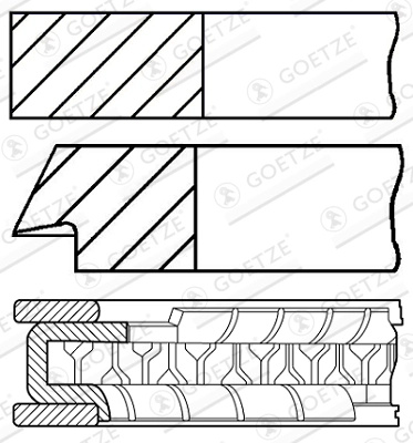 GOETZE ENGINE Set segmenti piston 08-427300-00 com