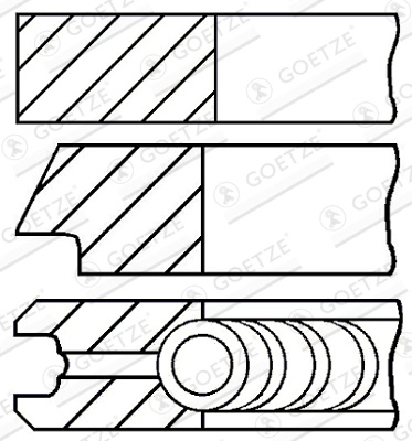 GOETZE ENGINE Set segmenti piston 08-436500-00 la masina ALFA ROMEO BRERA (939_) 844 A2.000 1956cc 163cp 120kW 2008 2009 2010