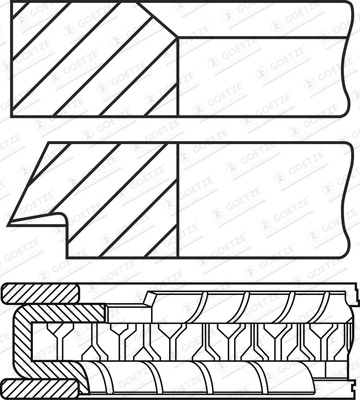 GOETZE ENGINE Set segmenti piston 08-446000-00 compatibil cu SCION iQ hatchback 1NR-FE 1329cc 94cp 70kW 2011 2012 2013 2014 2015 2016