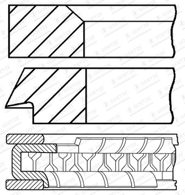 GOETZE ENGINE Set segmenti piston 08-446600-00 se potriveste la MITSUBISHI ASX (GA_W_) 4B11; 4J11 1998cc 150cp 110kW 2010 2011 2012 2013 2014 2015 2016 2017 2018 2019 2020 2021 2022