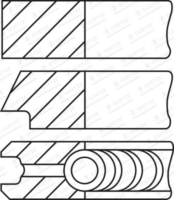 GOETZE ENGINE Set segmenti piston 08-449900-00 model RAM 1500 CLASSIC Extended Cab Pickup (DS) EXF 2987cc 243cp 179kW 2019 2020 2021 2022 2023 2024