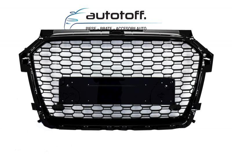 Grilă Centrala Fără Emblema Audi A1 8X Facelift (2015-2018) RS1 Design Negru Lucios