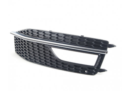 Grila bara fata Audi A4/S4 (B8), 11.2011-12.2015 Model S-Line, parte montare partea stanga, 13D12721, Aftermarket