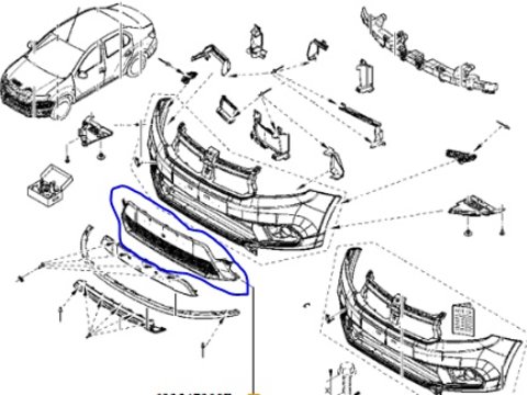 GRILA BARA FATA LOGAN MCV SANDERO II AN 2017-2019 PRODUS NOU ORIGINAL IN STOC COD 622547209R
