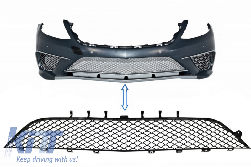 Grila Central Inferioara compatibil cu MERCEDES Benz W222 S-Class (2013-2017) S63 Design Negru Lucios