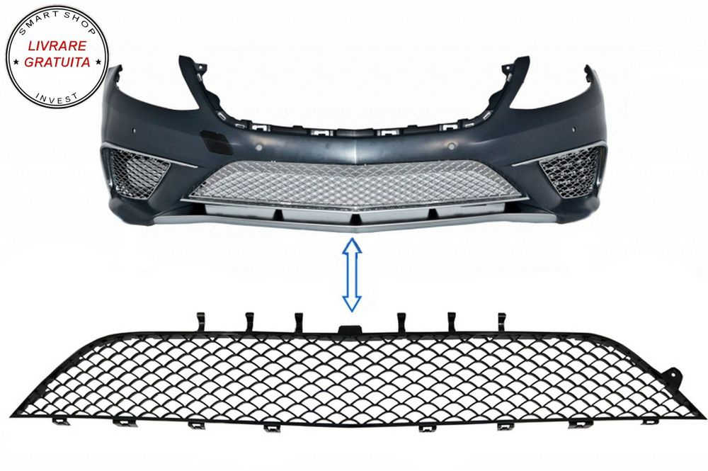 Grila Central Inferioara Mercedes S-Class W222 (2013-2017) S63 Design Negru Lucios- livrare gratuita