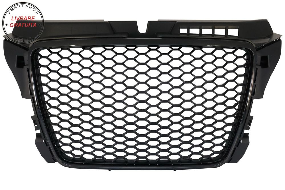 Grila Centrala Audi A3 8P Facelift (2007-2012) RS Design Negru Lucios