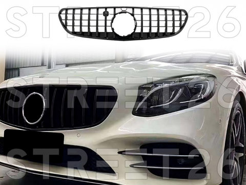 Grila Centrala Compatibil Cu Mercedes Benz S-CLASS Coupe C217 Cabrio A217 Facelift (17-20) GT-R Design Negru