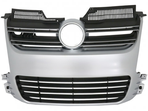 Grila Centrala compatibil cu VW Golf 5 V (2003-2007) R32 Design Brushed Aluminium FGVWG5R32