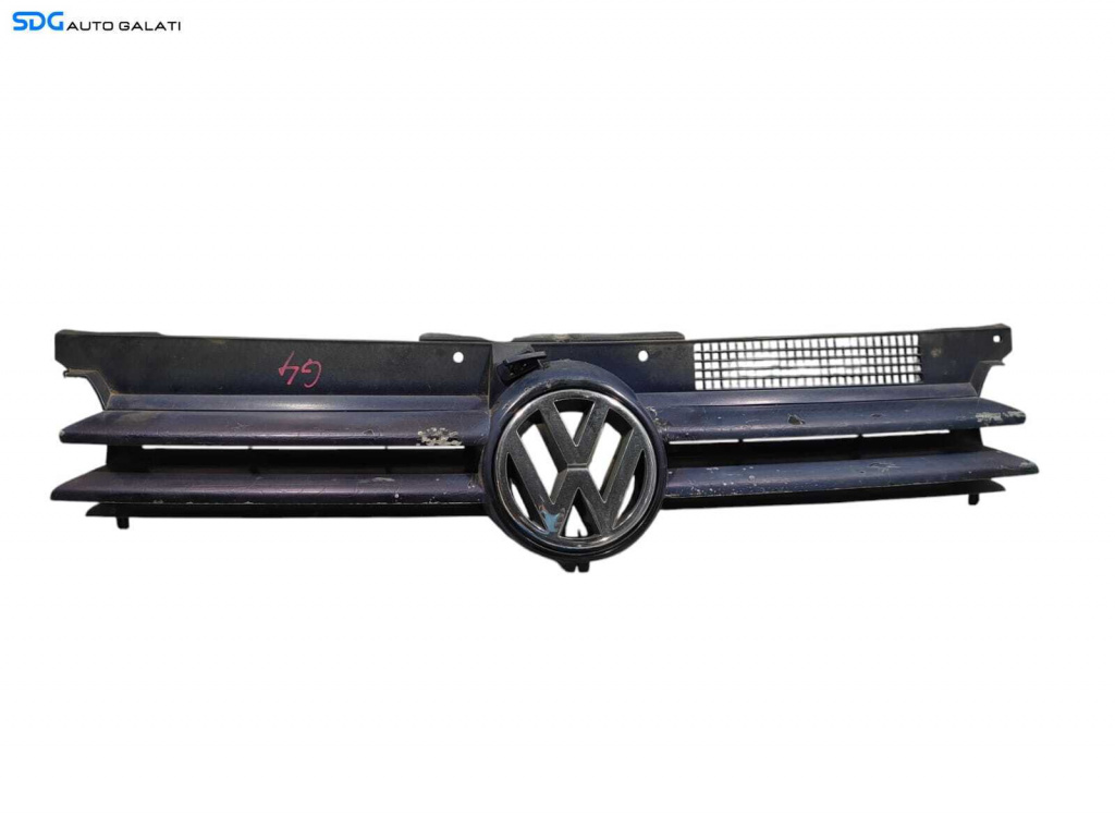 Grila cu Emblema Spoiler Bara Fata Volkswagen Golf 4 1998 - 2005 Cod 1J0853655G 1J0853651H (Fisuri) [L5202]