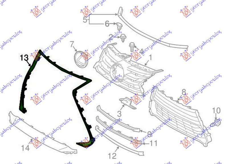 GRILA CU RAMA CROMATA - LEXUS IS III 16-