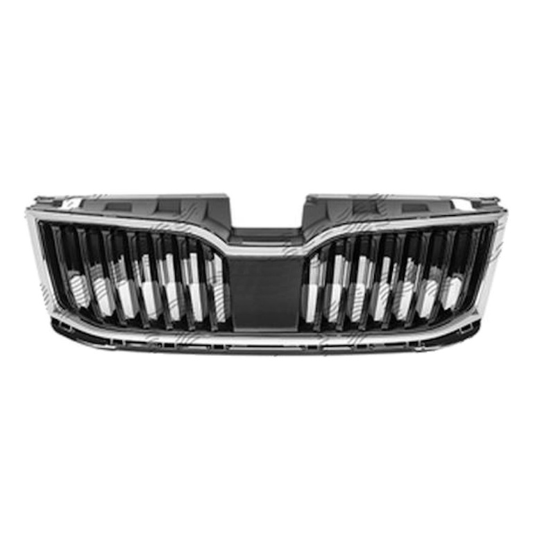 Grila masca radiator Skoda Octavia 3 (5e), 03.2017-, Cu Active Cruise Control, Fata, cromat/negru, complet, Aftermarket