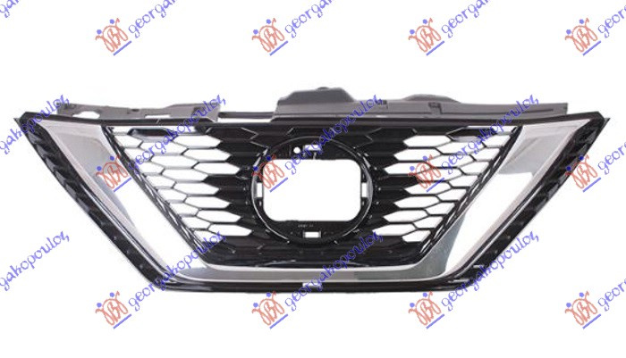 GRILA NEGRU POLISHAT CU RAMA CROMATA (CU BAZA EMBLEMA ROTUNDA ) CU CAMERA, NISSAN, NISSAN QASHQAI 17-21, 576204555