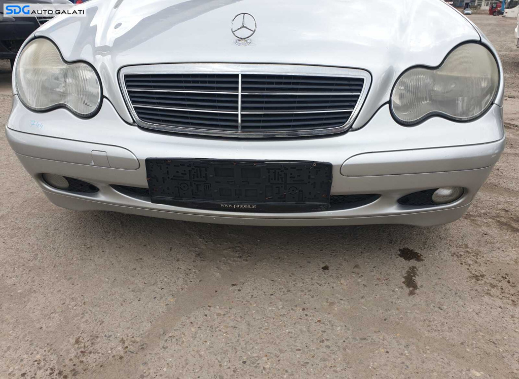 Grila Ornament Plastic Central Inferior de pe Spoiler Bara Fata Mercedes W203 Clasa C Class 2001 - 2004