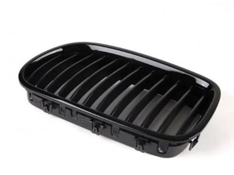 Grila radiator Bmw Seria 5 (F10/F11), 12.2009-2017 Model M-Pack, parte montare partea stanga, negru lucios, 20190515, Aftermarket