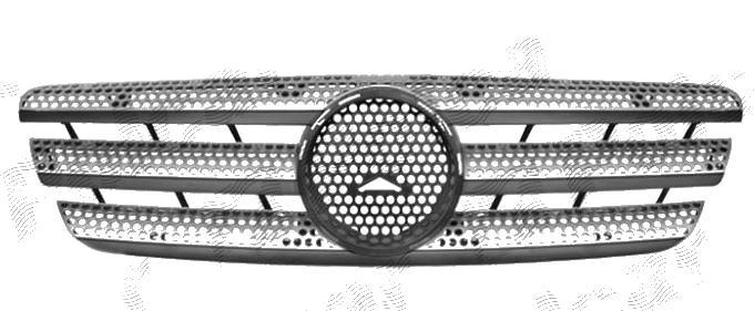 Grila radiator Mercedes Clasa ML (W163), 02.1998-07.2005, gri/negru, 1638801185, 504405-1