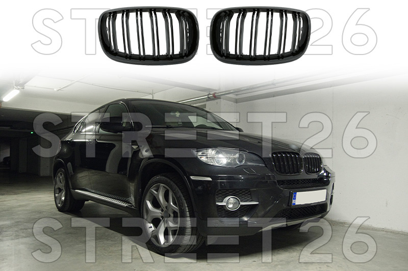 Grile Centrale Compatibil Cu BMW X6 E71 (2008-2014) M Design Negru Lucios