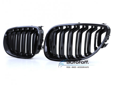 Grile duble BMW E60 E61 Seria 5 (03-10) Negru lucios