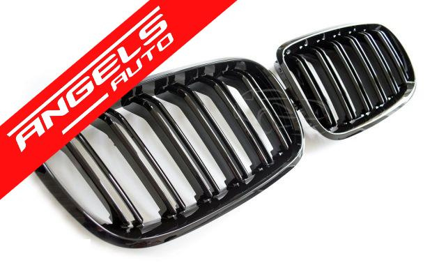 Grile Duble Sport compatibile cu BMW X5 X6 E70 E71 Negru Lucios