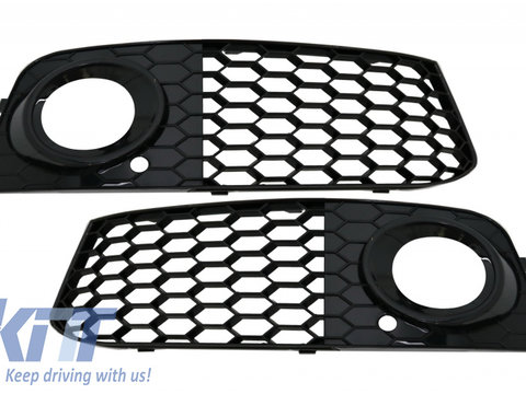 Grile Laterale compatibil cu Audi A4 B8 8K (2007-2011) RS4 Design Negru Lucios