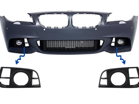 Grile Laterale Ornament Proiectoare BMW Seria 5 F10 F11 NON-LCI LCI Desing compatibil cu bara fata M-Technik Design SGBMF10LCI