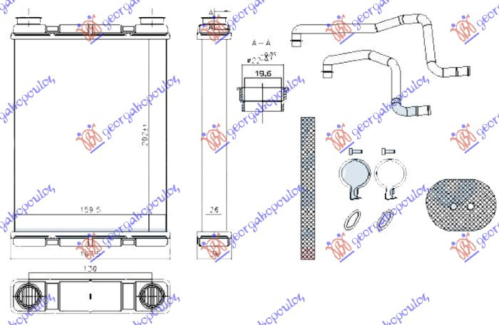 HEATER RADIATOR1.2 DIG TURBO PETROL - 1.5 dCi DIESEL (202x160x26) - NISSAN NISSAN PULSAR 15-, NISSAN, NISSAN PULSAR 15-, 586006515