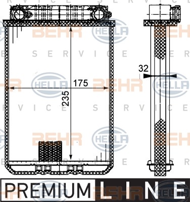 Hella calorifer caldura pt mercedes benz class w203, g-class w463