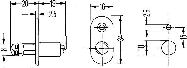 HELLA Comutator, contact portiera 6ZF004365-041 la SKODA 105,120 (744) 1983 1984 1985 1986 1987 1988 1989 1990