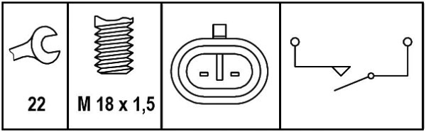 HELLA Comutator, lampa marsarier 6ZF008621-301 se potriveste la FIAT PANDA Caseta/ Hatchback (169_) 2004 2005 2006 2007 2008 2009 2010 2011 2012 2013 2014 2015