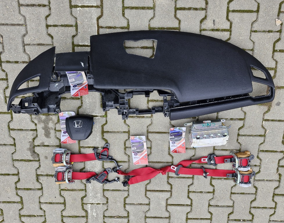 Honda Civic X - plansa de bord kit airbag volan pasager - set centuri de siguranta