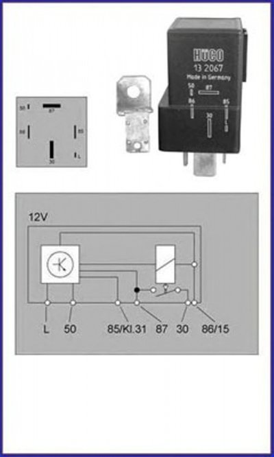 Huco releu instalatia de comanda bujii incandescen