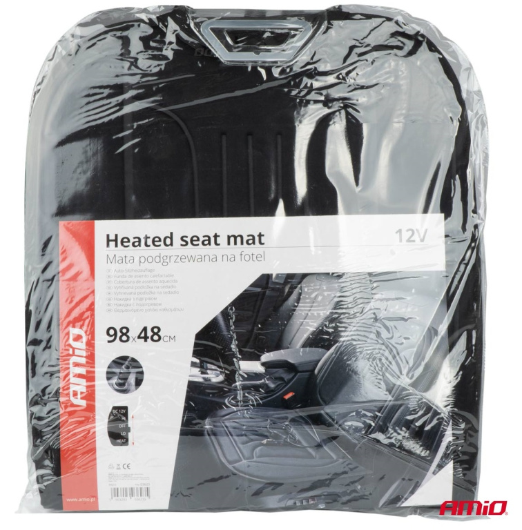 Husa Scaun Cu Incalzire 12V Amio Negru 03623