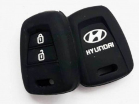 Husa silicon carcasa chei pentru Hyundai 2 butoane negru