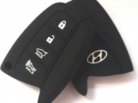 Husa silicon carcasa chei pentru Hyundai 4 butoane negru