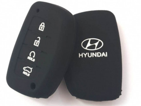 Husa silicon carcasa chei pentru Hyundai 4 butoane negru