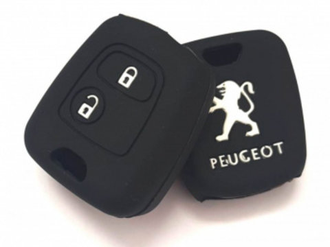 Husa silicon carcasa cheie pentru Peugeot 2 but negru