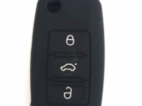 Husa silicon carcasa cheie pentru Seat 3 butoane negru