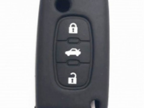 Husa silicon cheie pentru Citroen/Peugeot 3 butoane negru