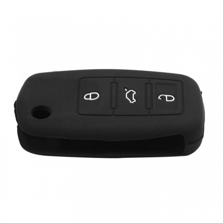 Husa Silicon Cheie Skoda Negru Sil 182