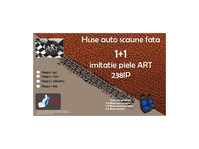 Huse din imitatie piele 1+1 Cod:ART238IP - Negru +