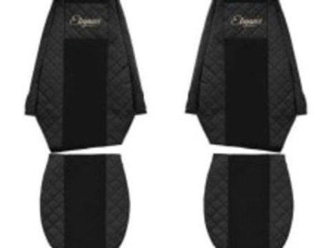 Huse pentru scaune Elegance (negru material eco-piele/velours serie ELEGANCE) RENAULT PREMIUM