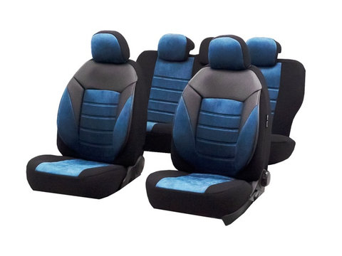 Huse scaune auto compatibile AUDI A4 B6 2000-2006 / Diamond Albastru (05162)