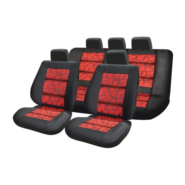 Huse scaune auto compatibile BMW Seria 3 E46 1998-2006 PREMIUM LUX (Negru + Rosu)